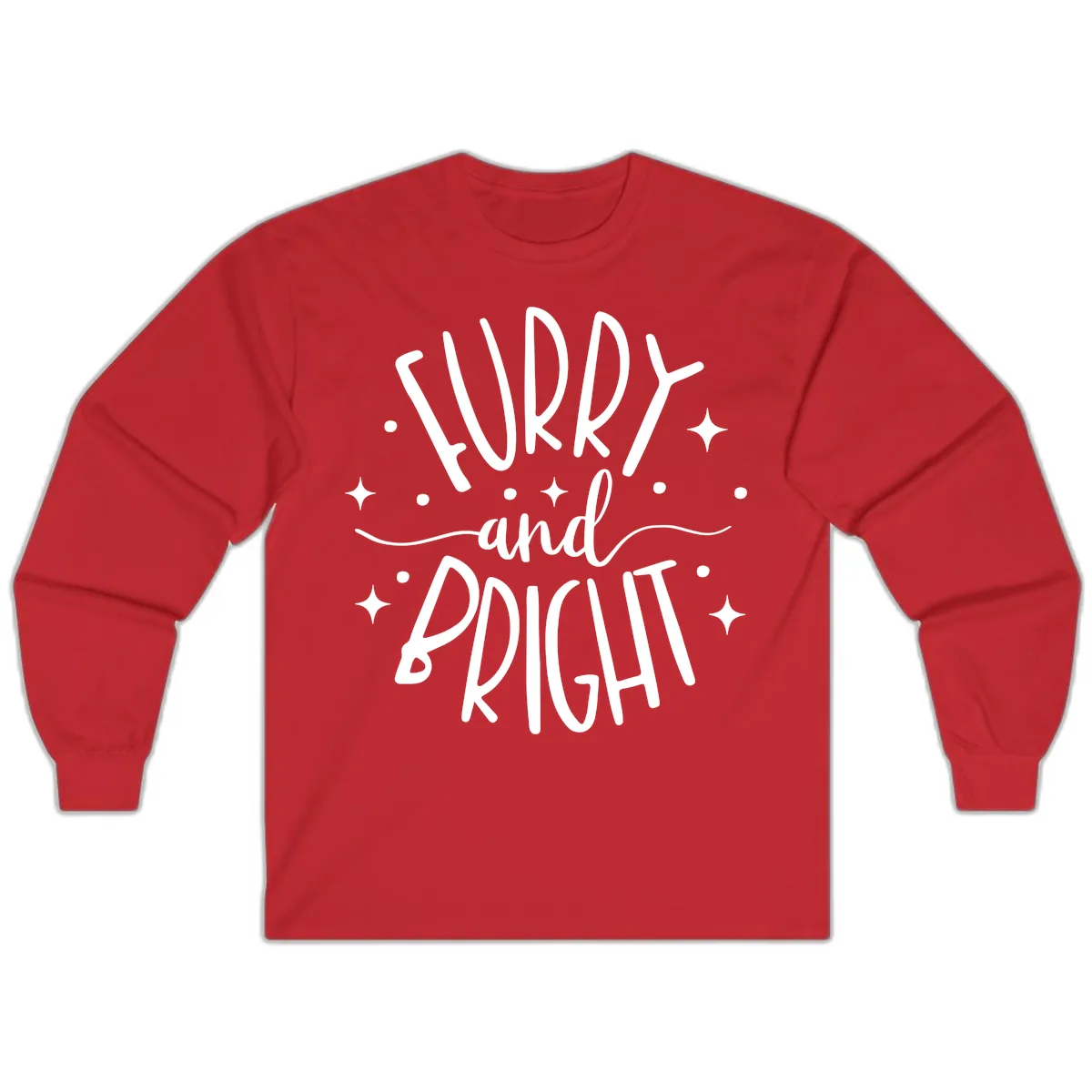 Furry and Bright Holiday Puns Long Sleeve in Red