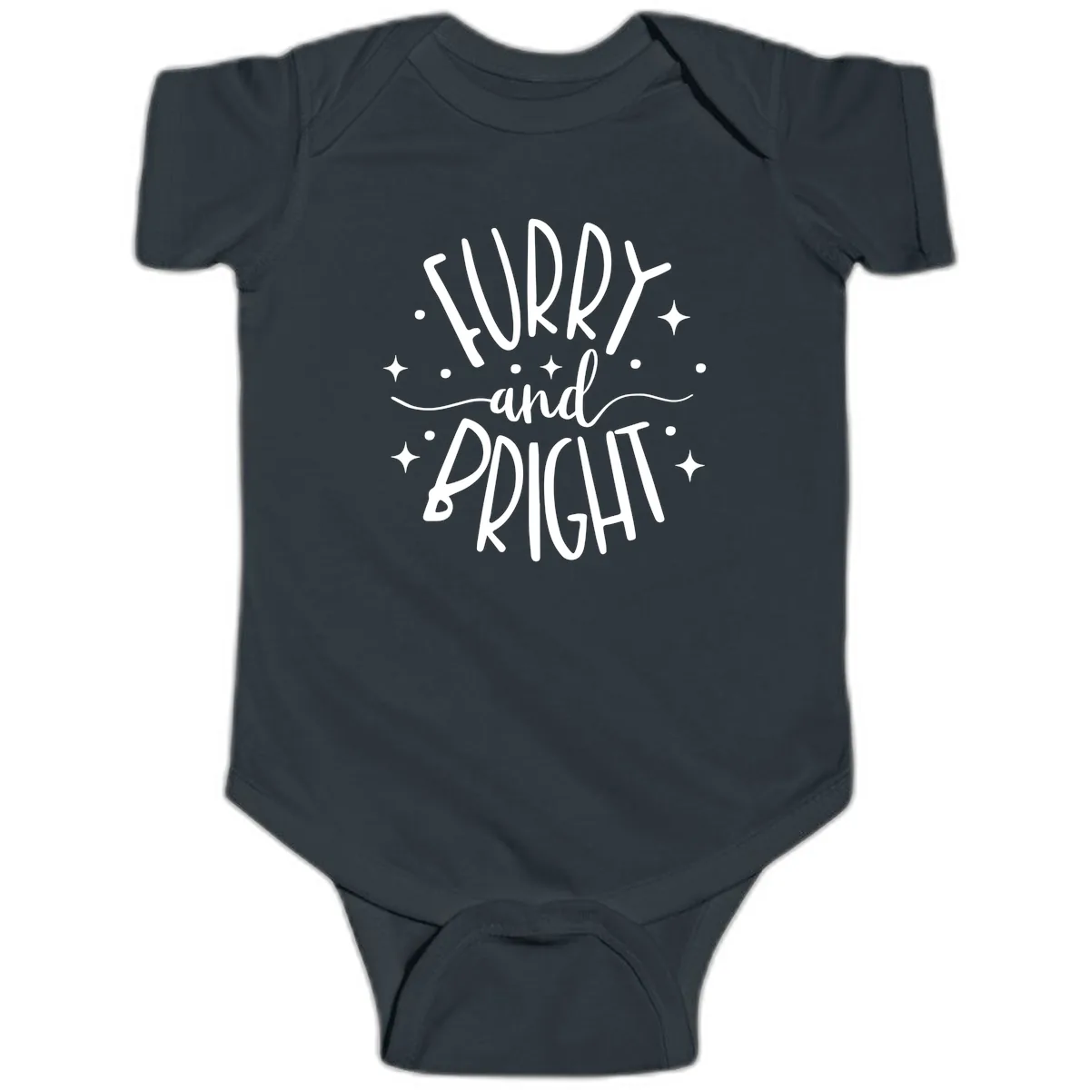 Furry and Bright Holiday Puns Baby Onesie in Black