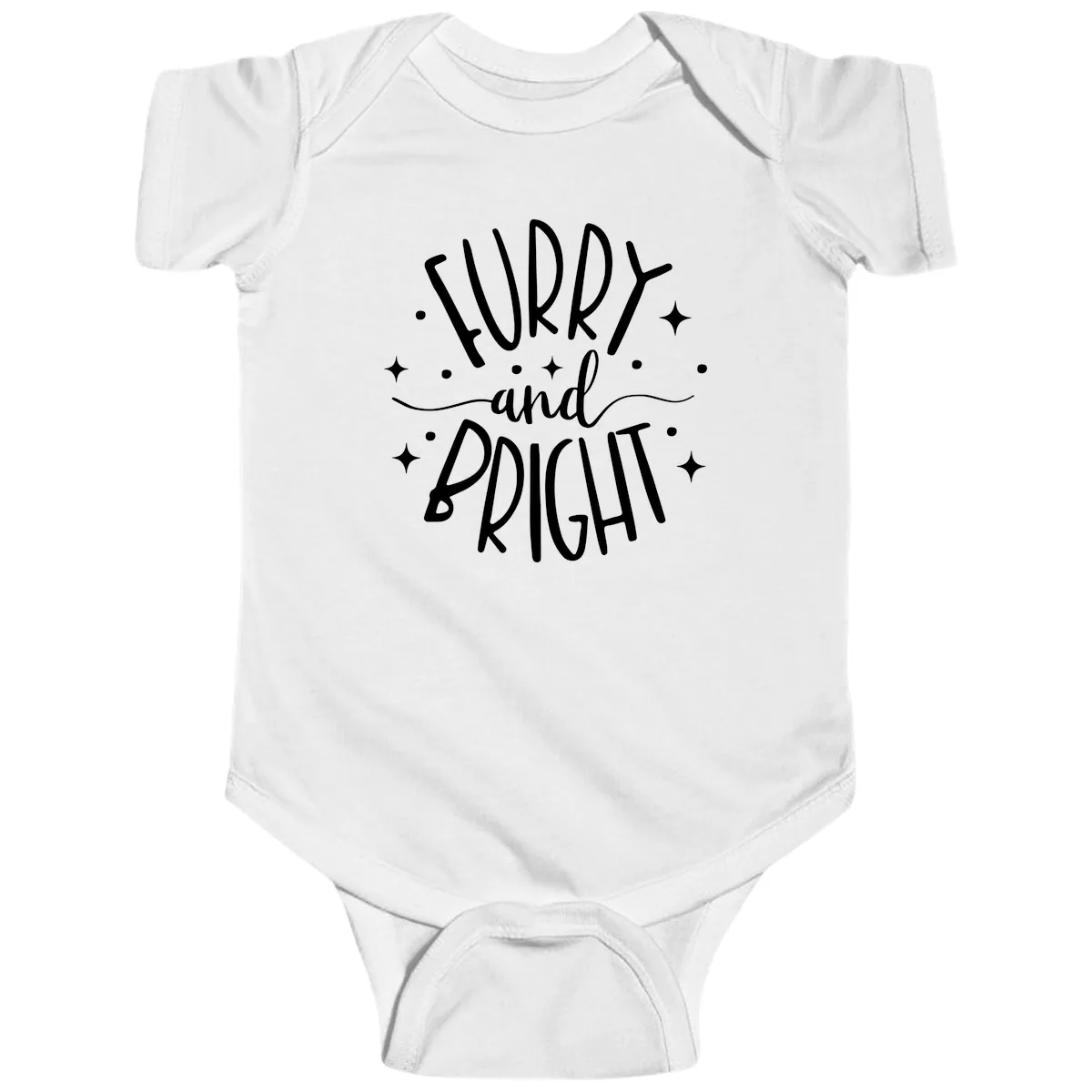 Furry and Bright Holiday Puns Baby Onesie in White