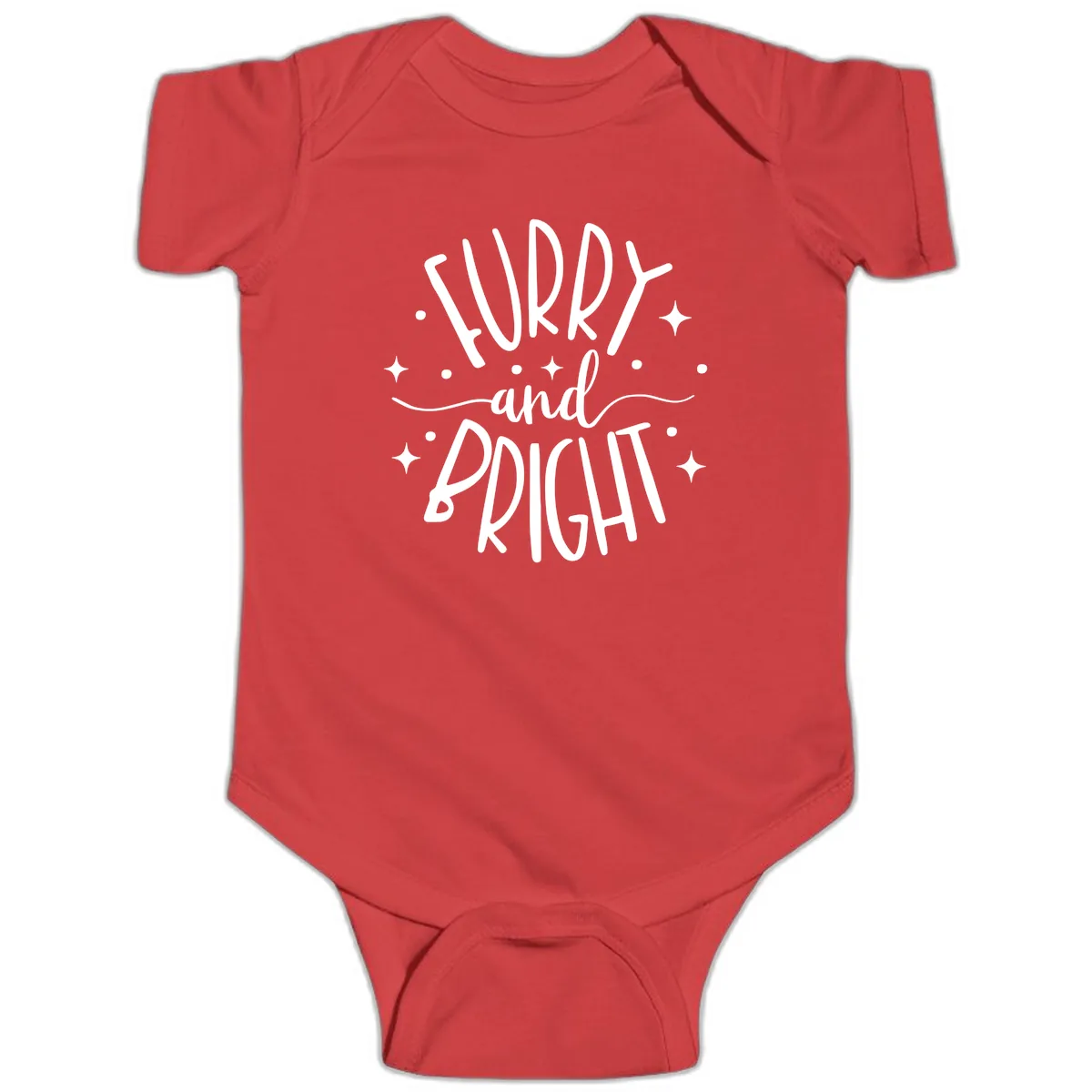 Furry and Bright Holiday Puns Baby Onesie in Red