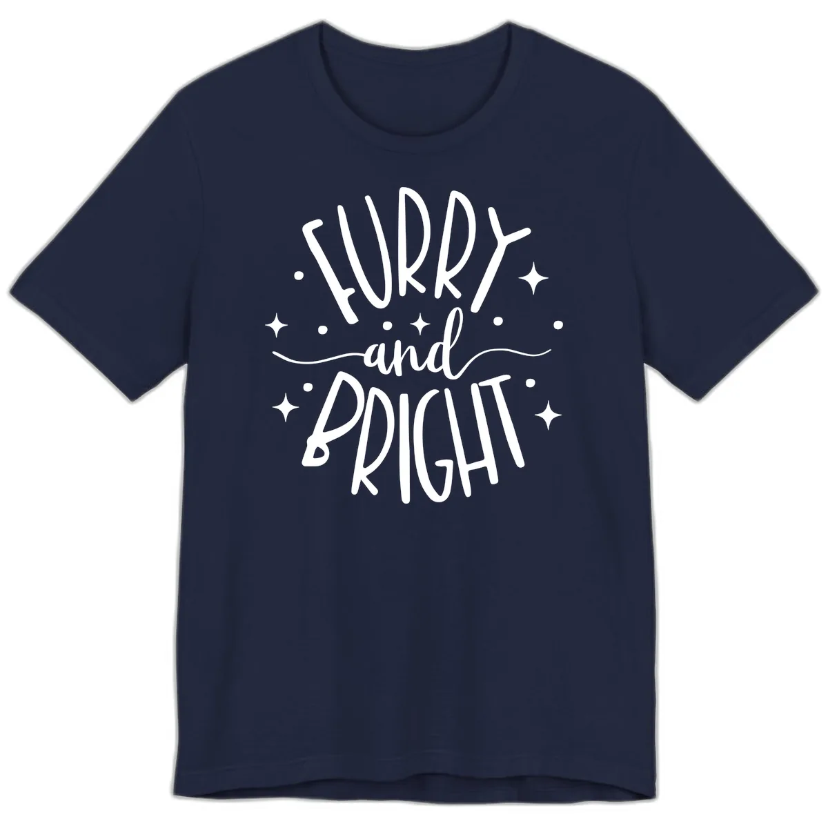 Furry and Bright Holiday Puns Premium T-Shirt in Navy