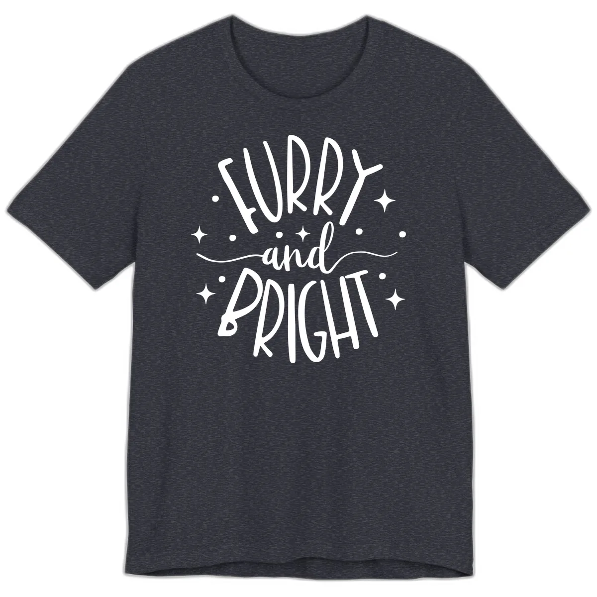 Furry and Bright Holiday Puns Premium T-Shirt in Heather Navy