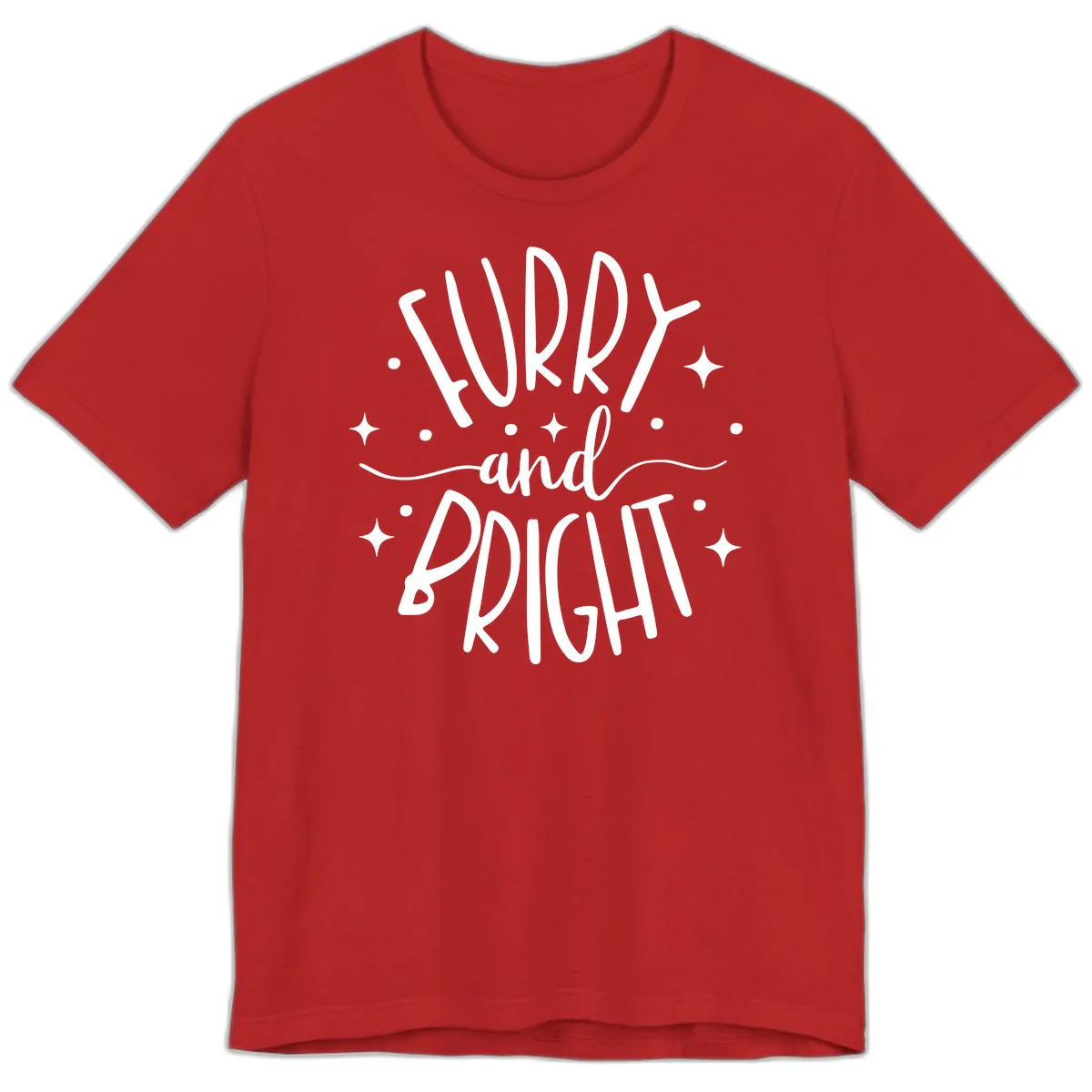 Furry and Bright Holiday Puns Premium T-Shirt in Red