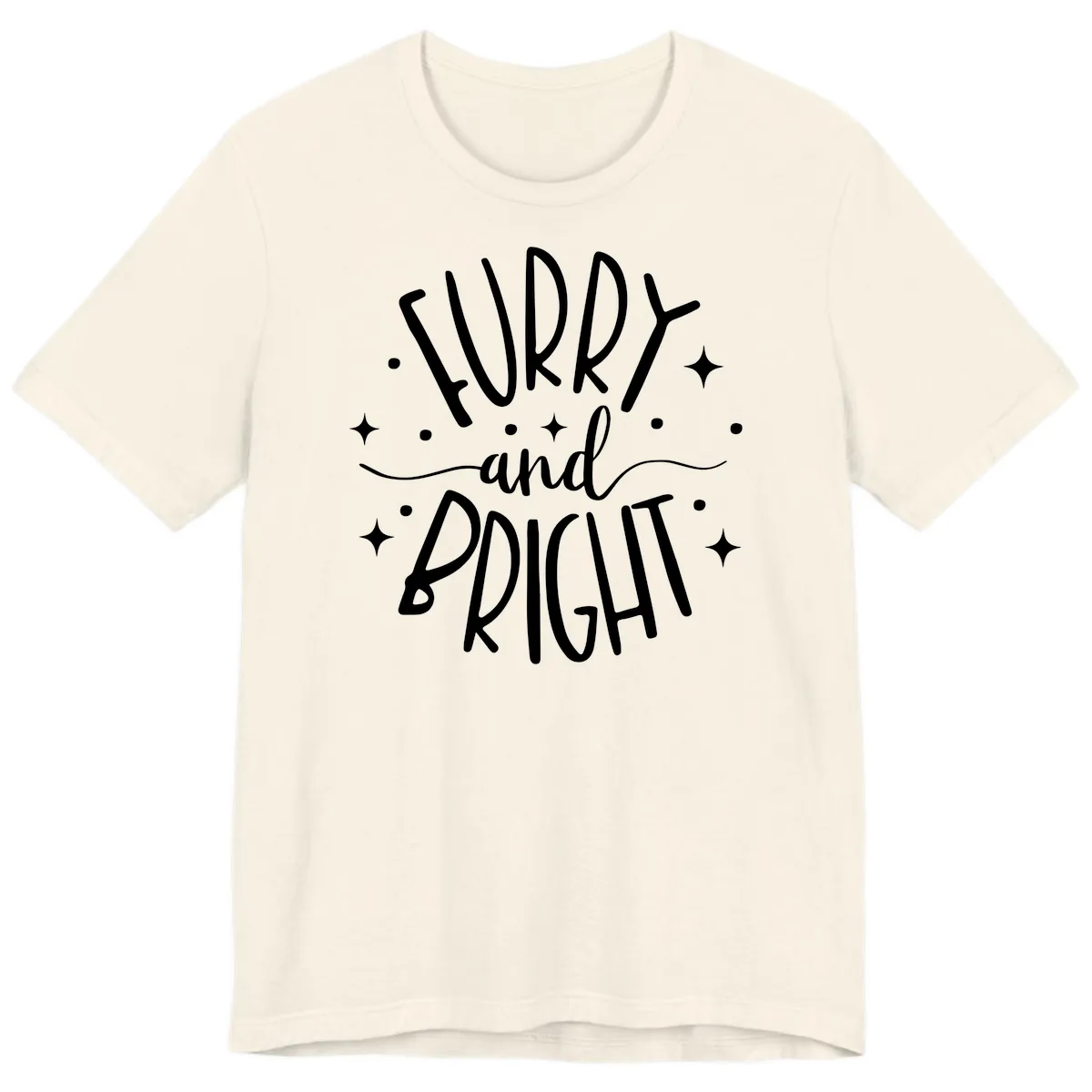 Furry and Bright Holiday Puns Premium T-Shirt in Natural