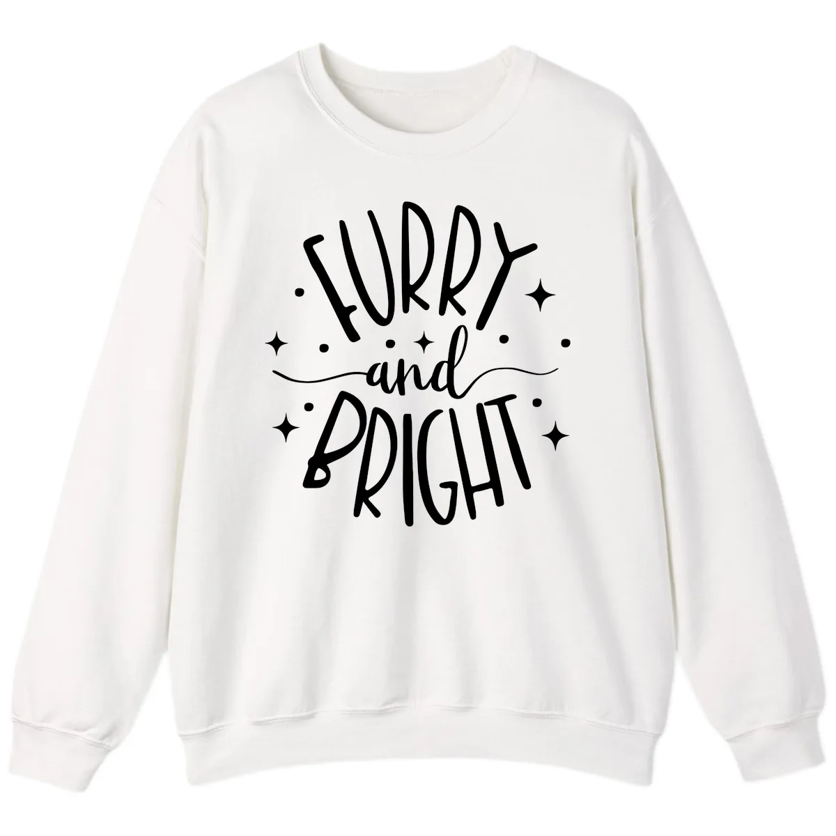Furry and Bright Holiday Puns Sweatshirt in White
