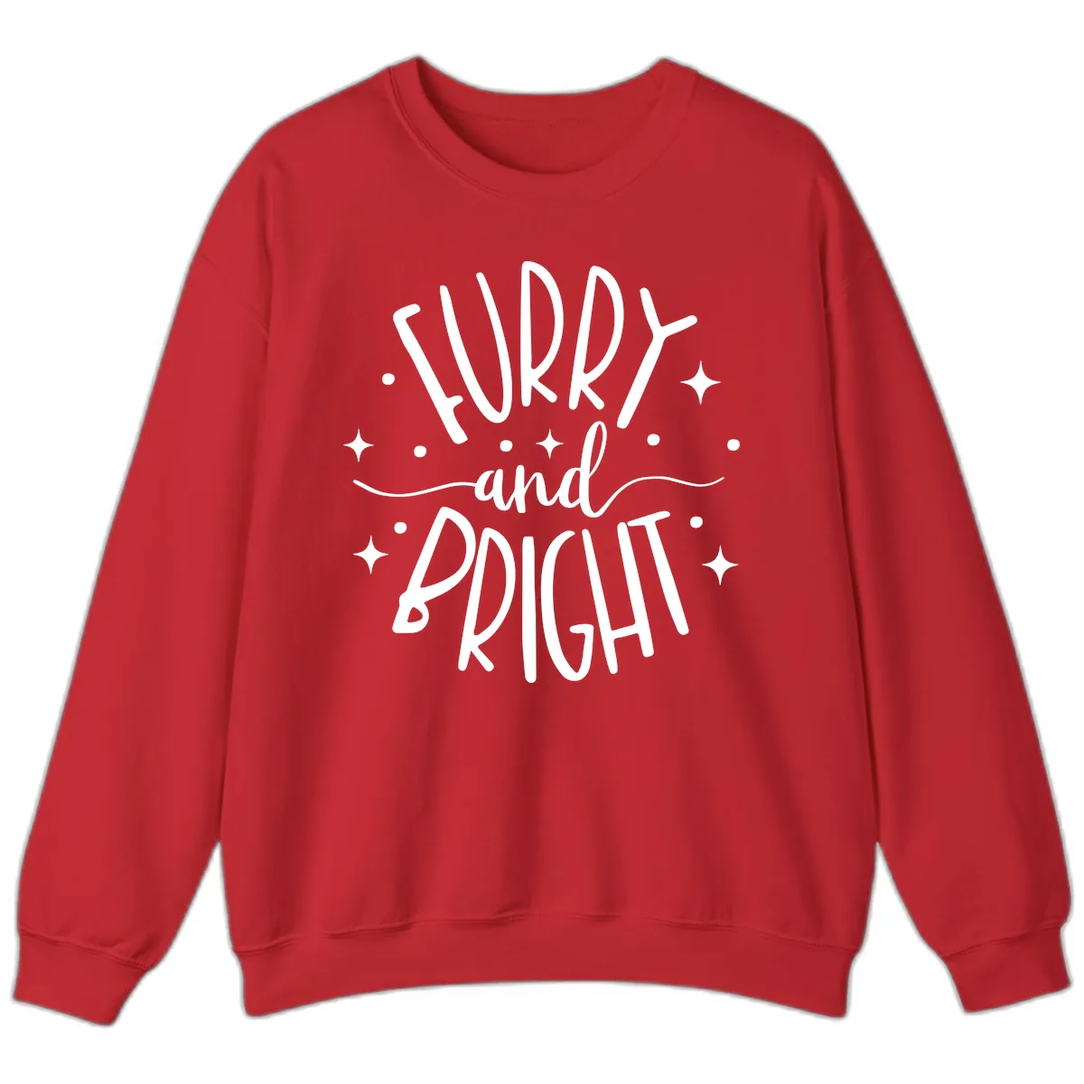 Furry and Bright Holiday Puns Sweatshirt in Red