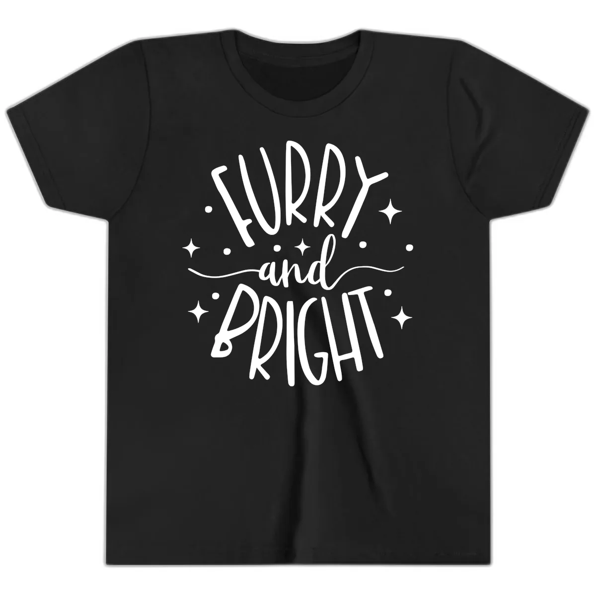 Furry and Bright Holiday Puns Youth T-Shirt in Black