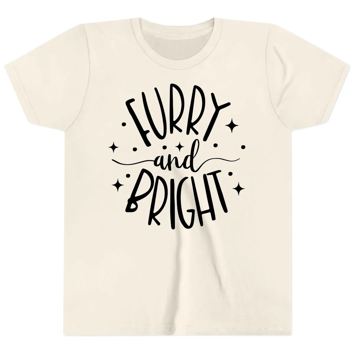 Furry and Bright Holiday Puns Youth T-Shirt in Natural