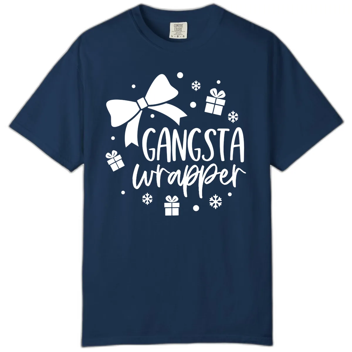 Gangsta Wrapper Holiday Design Comfort Color in Navy