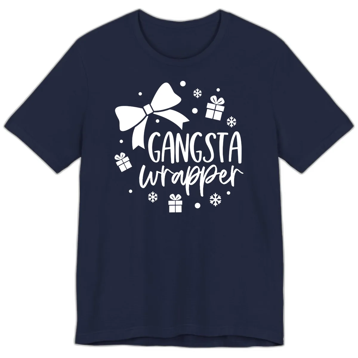 Gangsta Wrapper Holiday Design Premium T-Shirt in Navy