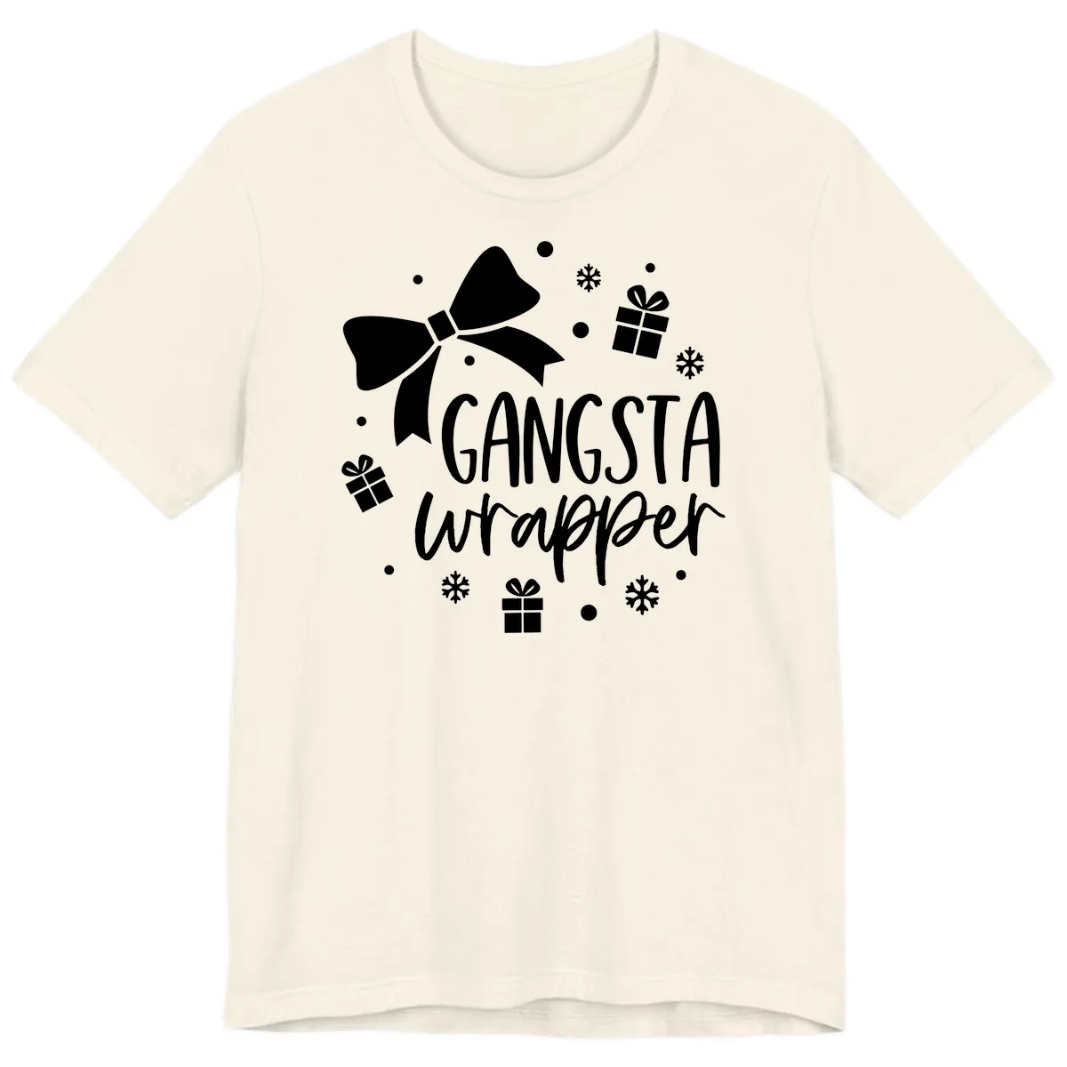 Gangsta Wrapper Holiday Design Premium T-Shirt in Natural