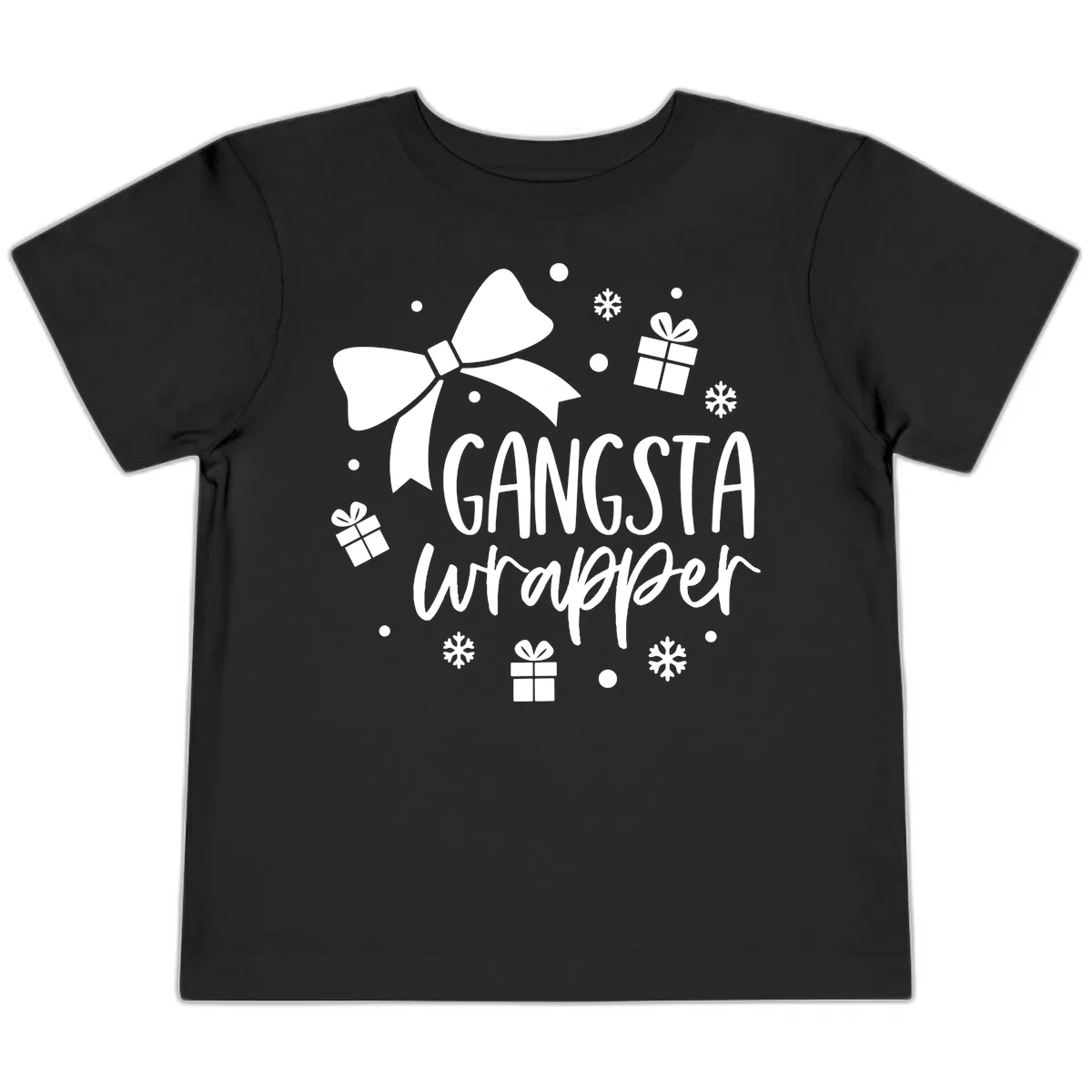 Gangsta Wrapper Holiday Design Toddler T-Shirt in Black