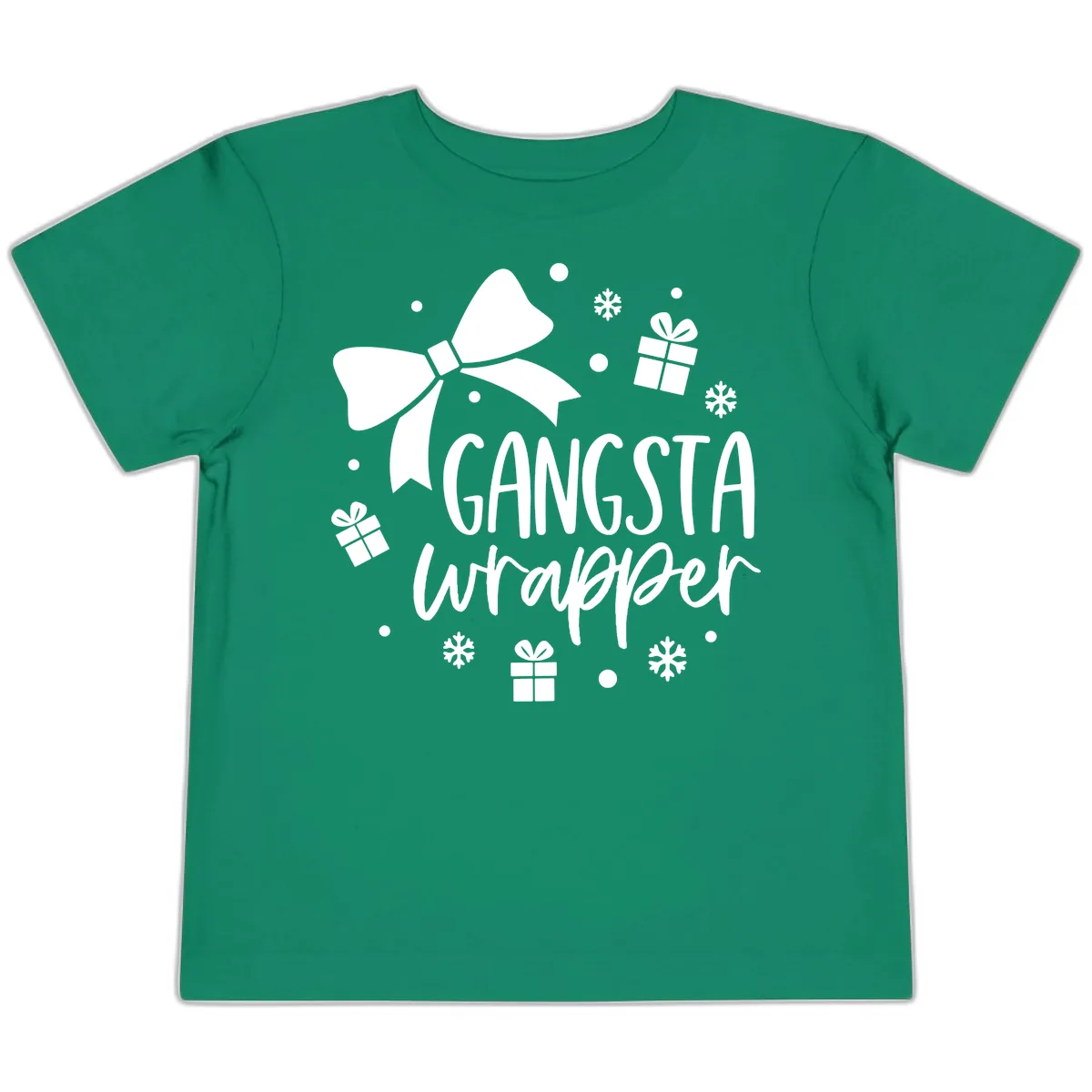 Gangsta Wrapper Holiday Design Toddler T-Shirt in Kelly