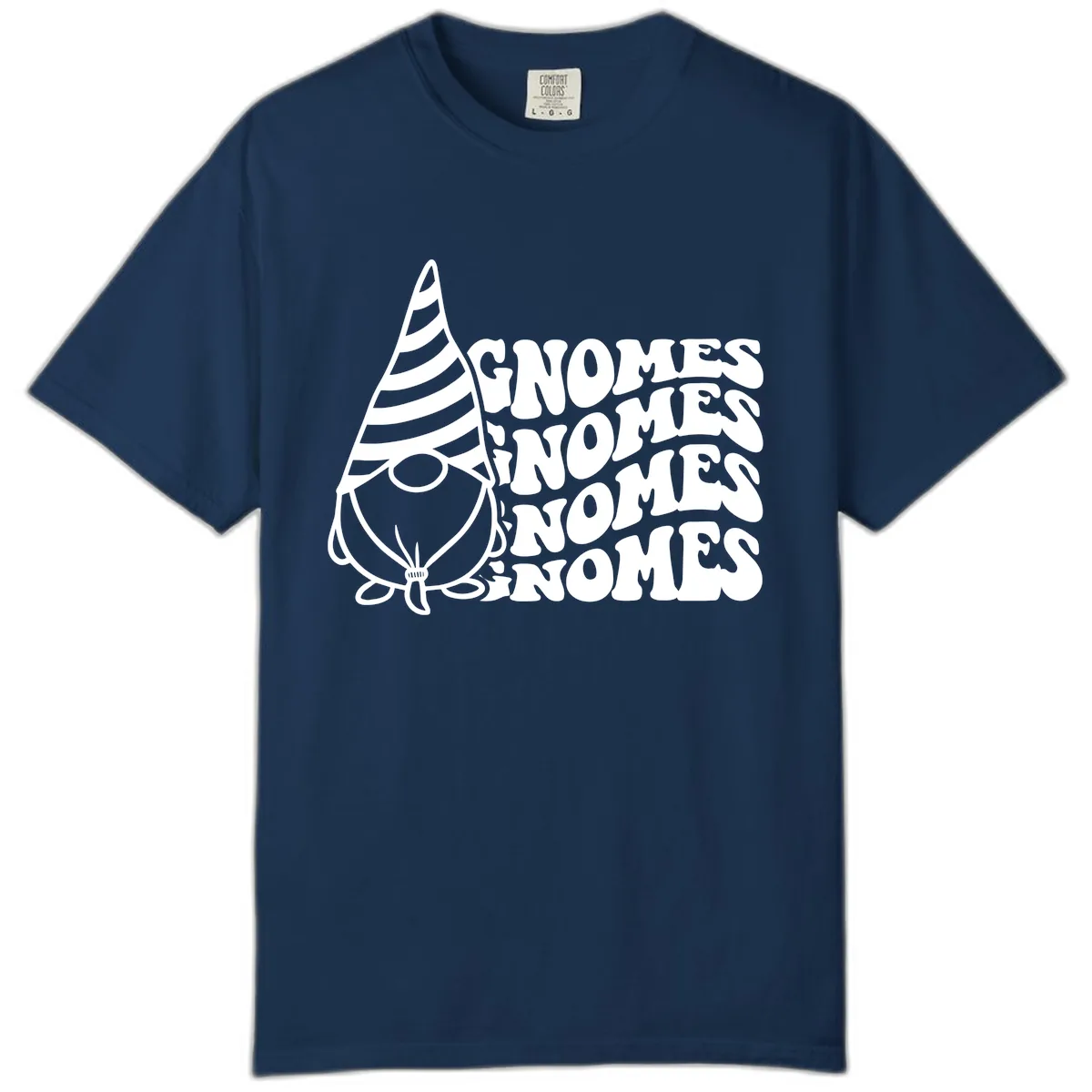 Gnome Sweet Gnome Repeat Design Comfort Color in Navy
