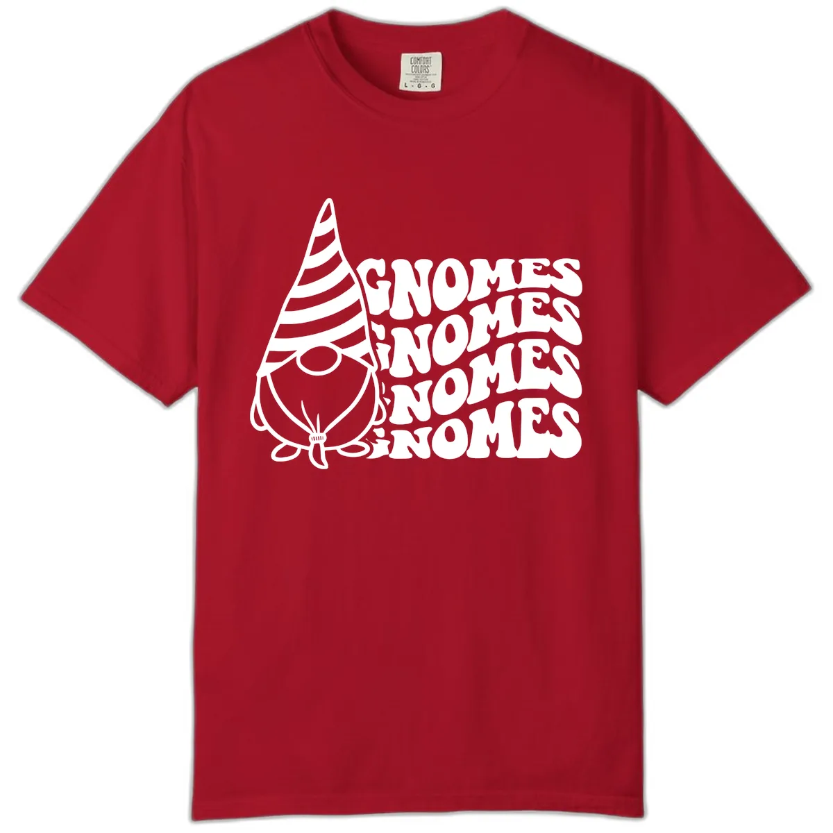 Gnome Sweet Gnome Repeat Design Comfort Color in Red