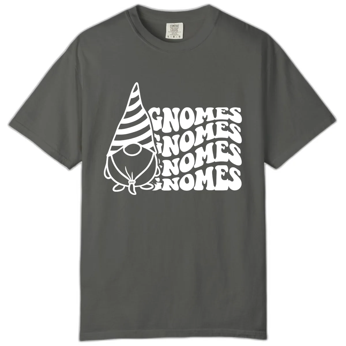Gnome Sweet Gnome Repeat Design Comfort Color in Pepper