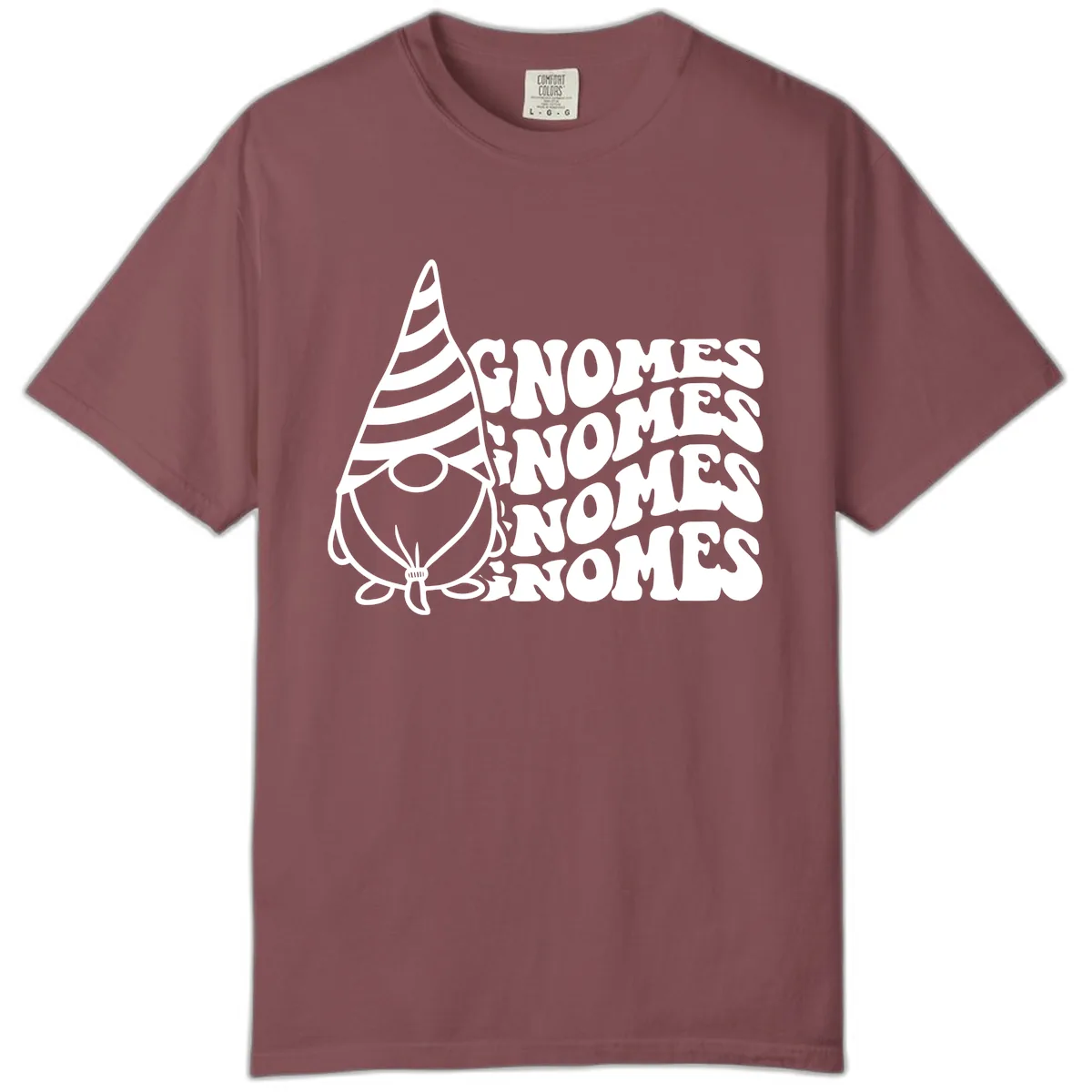 Gnome Sweet Gnome Repeat Design Comfort Color in Brick