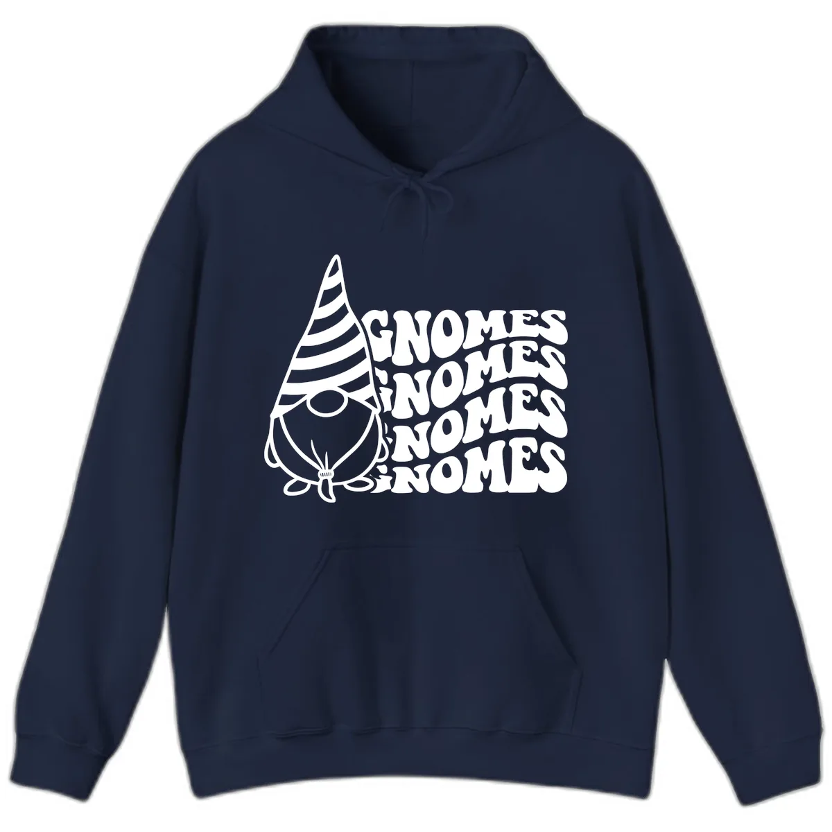 Gnome Sweet Gnome Repeat Design Hoodie in Navy