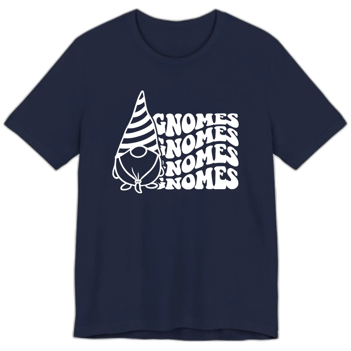 Gnome Sweet Gnome Repeat Design Premium T-Shirt in Navy