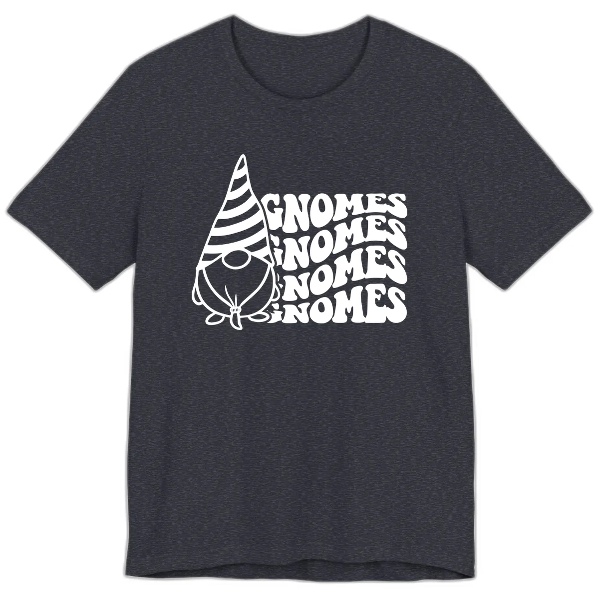 Gnome Sweet Gnome Repeat Design Premium T-Shirt in Heather Navy