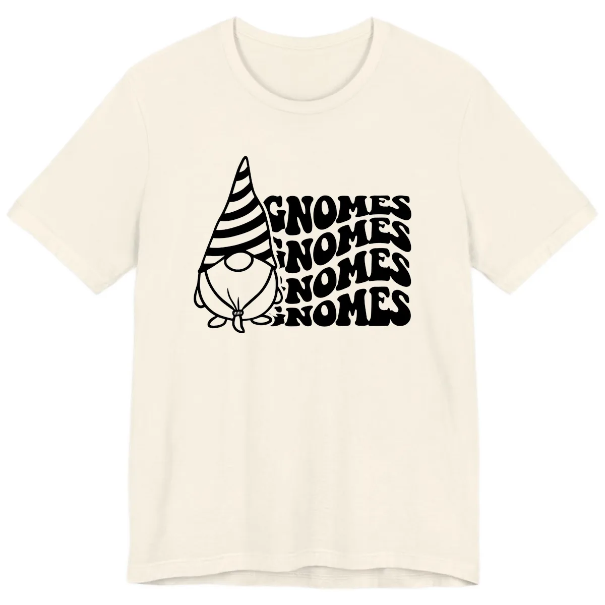 Gnome Sweet Gnome Repeat Design Premium T-Shirt in Natural