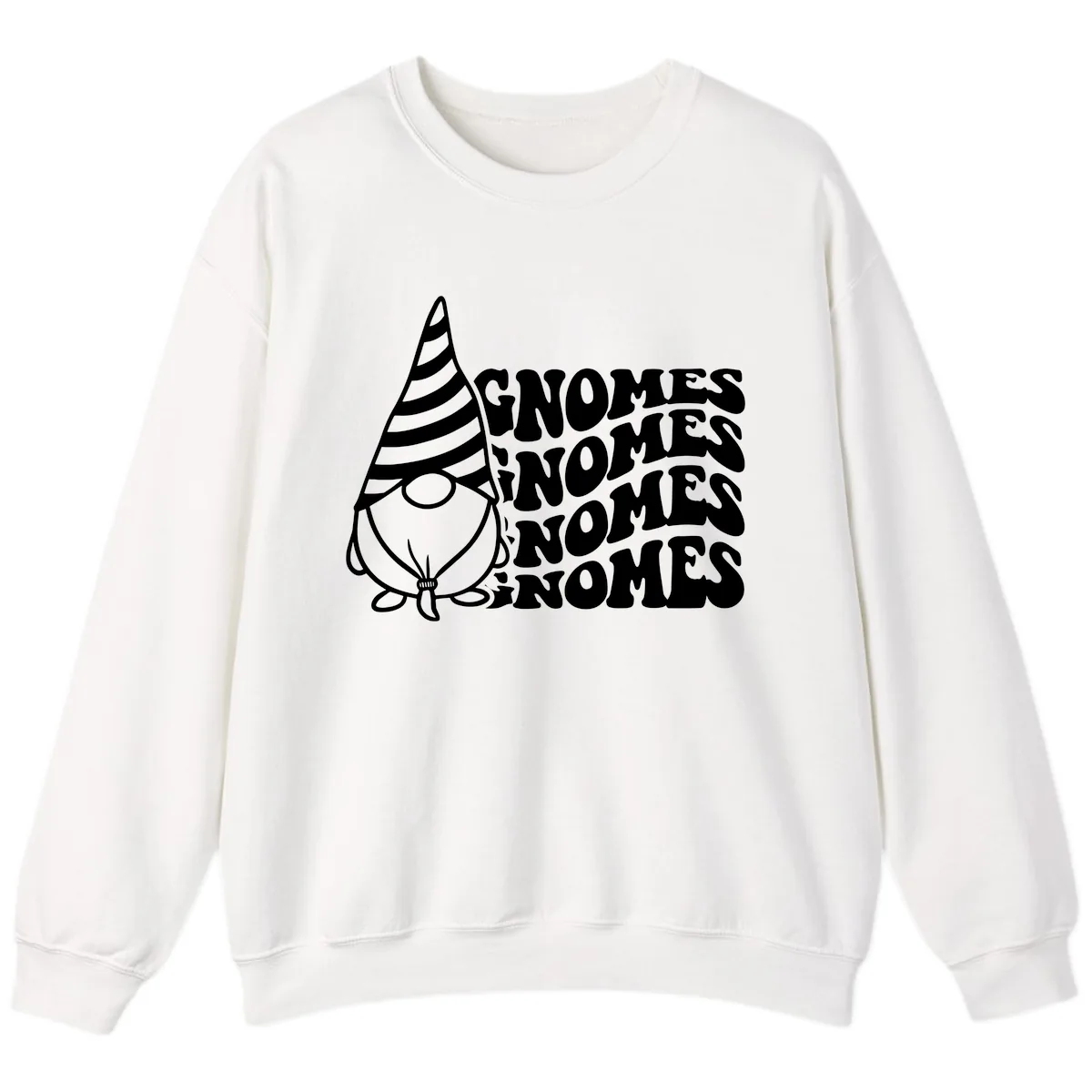 Gnome Sweet Gnome Repeat Design Sweatshirt in White