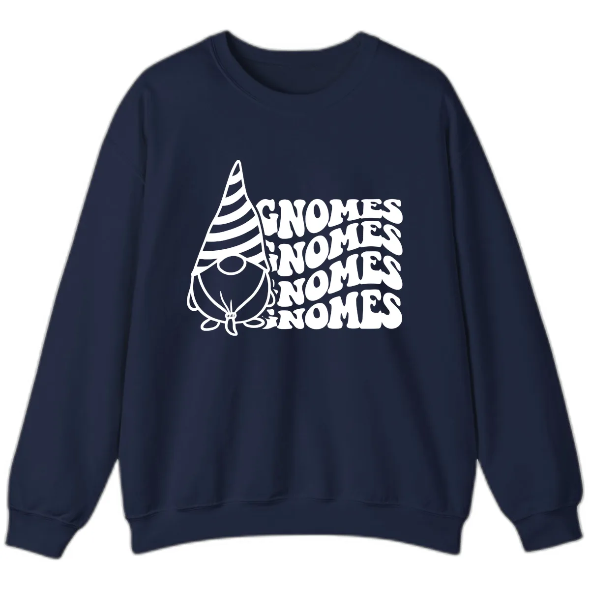 Gnome Sweet Gnome Repeat Design Sweatshirt in Navy