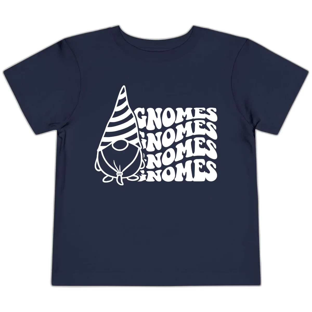 Gnome Sweet Gnome Repeat Design Toddler T-Shirt in Navy
