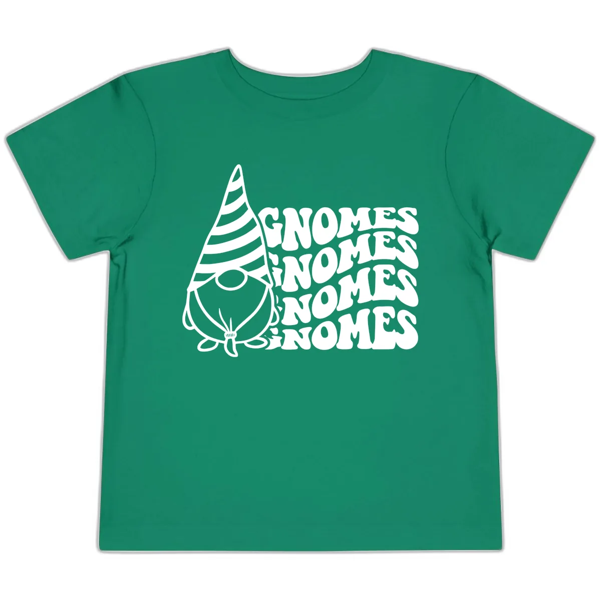 Gnome Sweet Gnome Repeat Design Toddler T-Shirt in Kelly