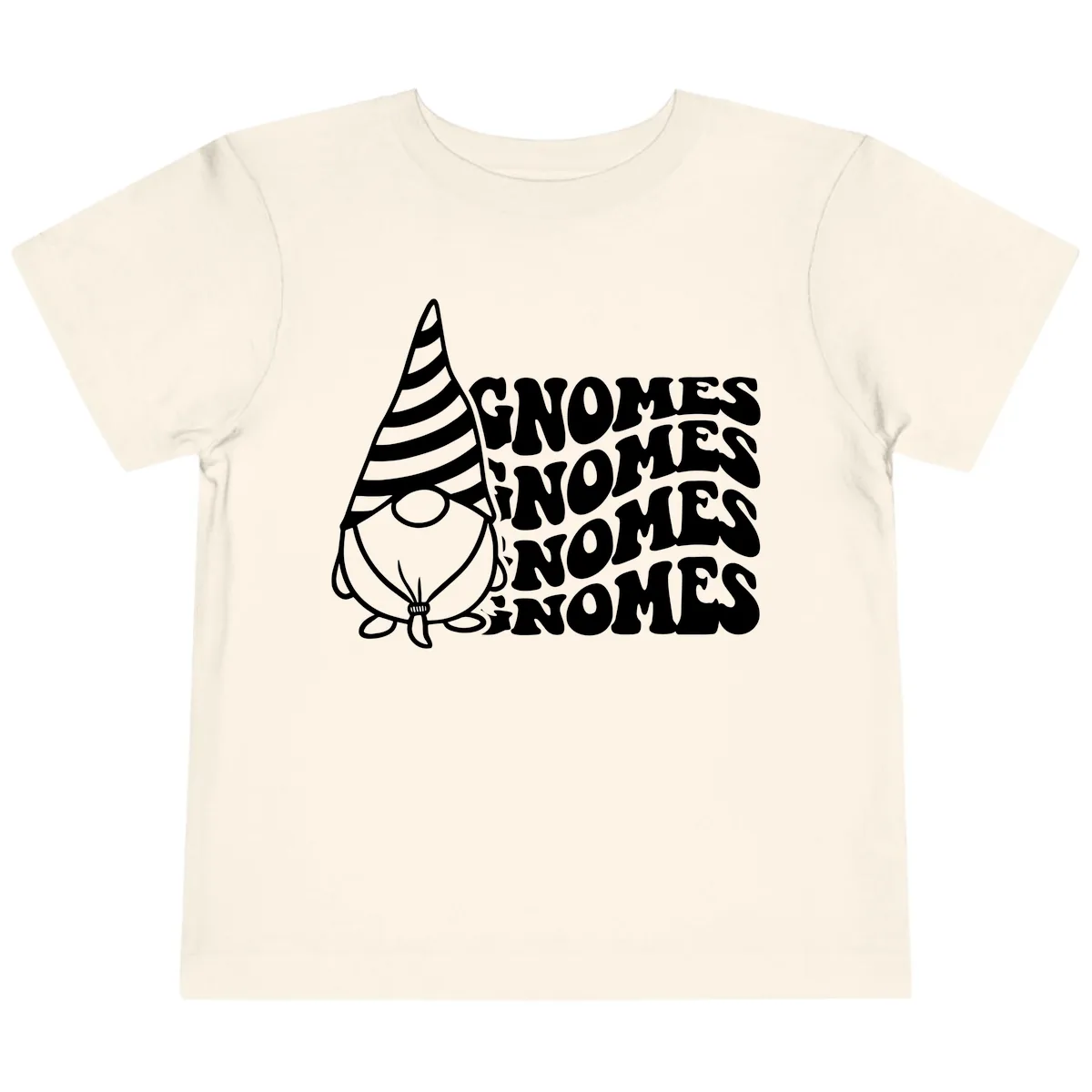 Gnome Sweet Gnome Repeat Design Toddler T-Shirt in Natural