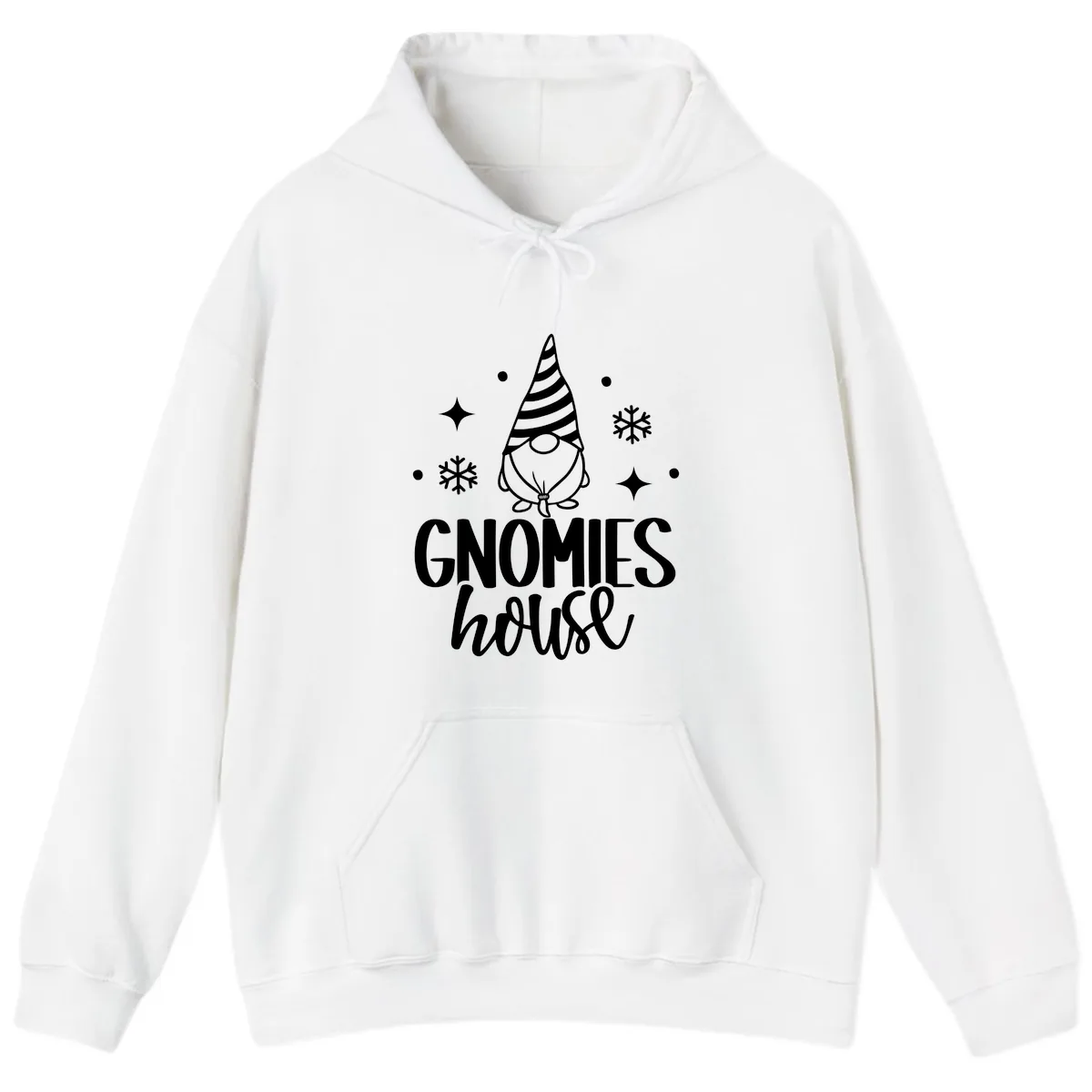 Gnomes House Holiday Design Hoodie in White