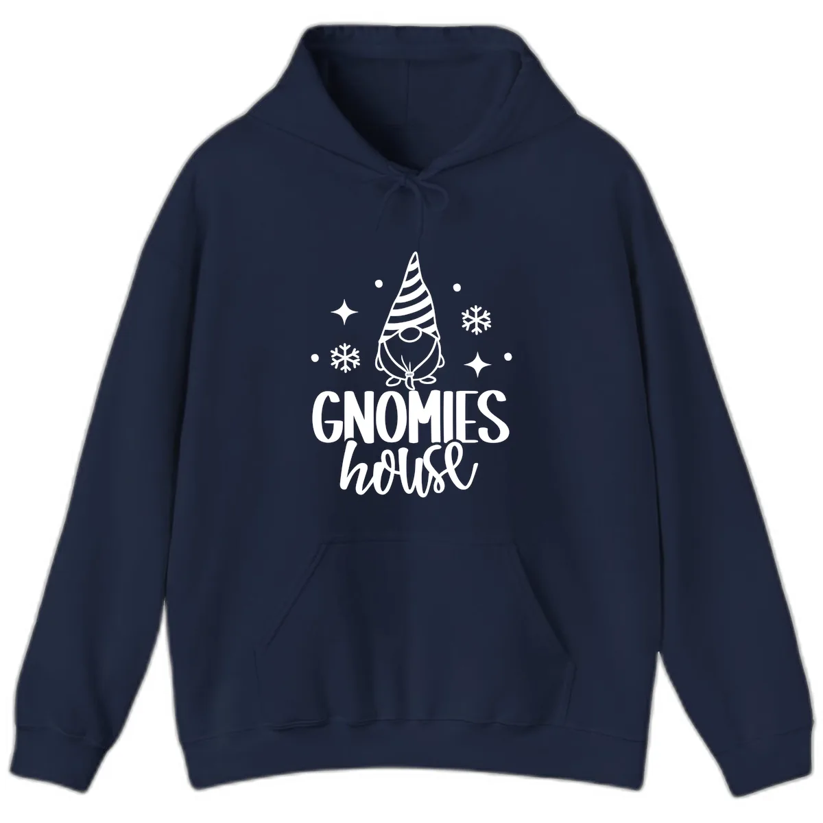 Gnomes House Holiday Design Hoodie in Navy