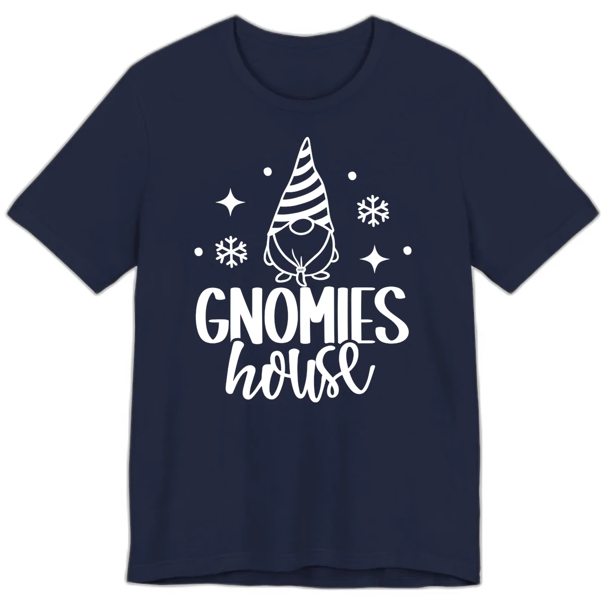 Gnomes House Holiday Design Premium T-Shirt in Navy