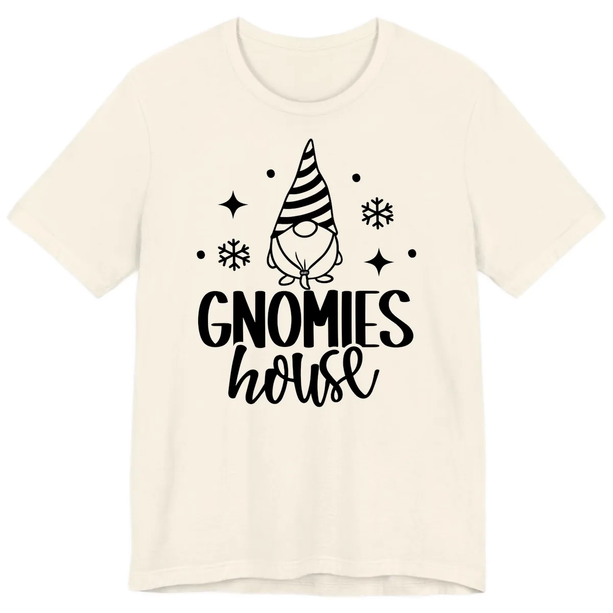 Gnomes House Holiday Design Premium T-Shirt in Natural
