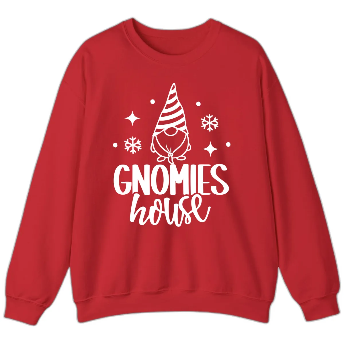 Gnomes House Holiday Design Sweatshirt in Red