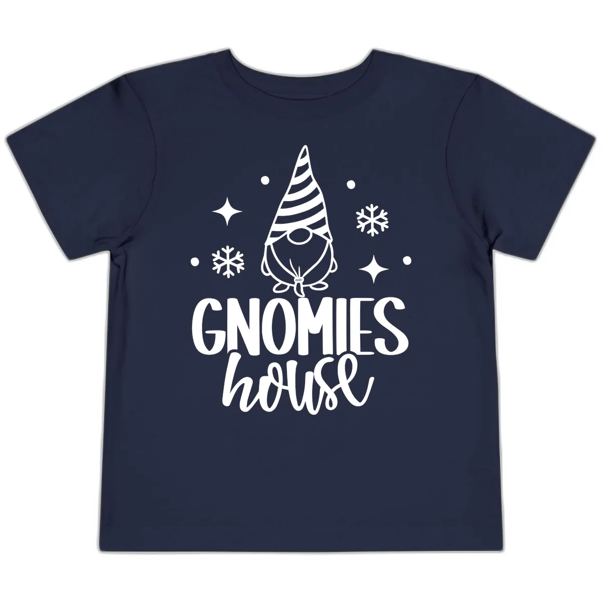 Gnomes House Holiday Design Toddler T-Shirt in Navy