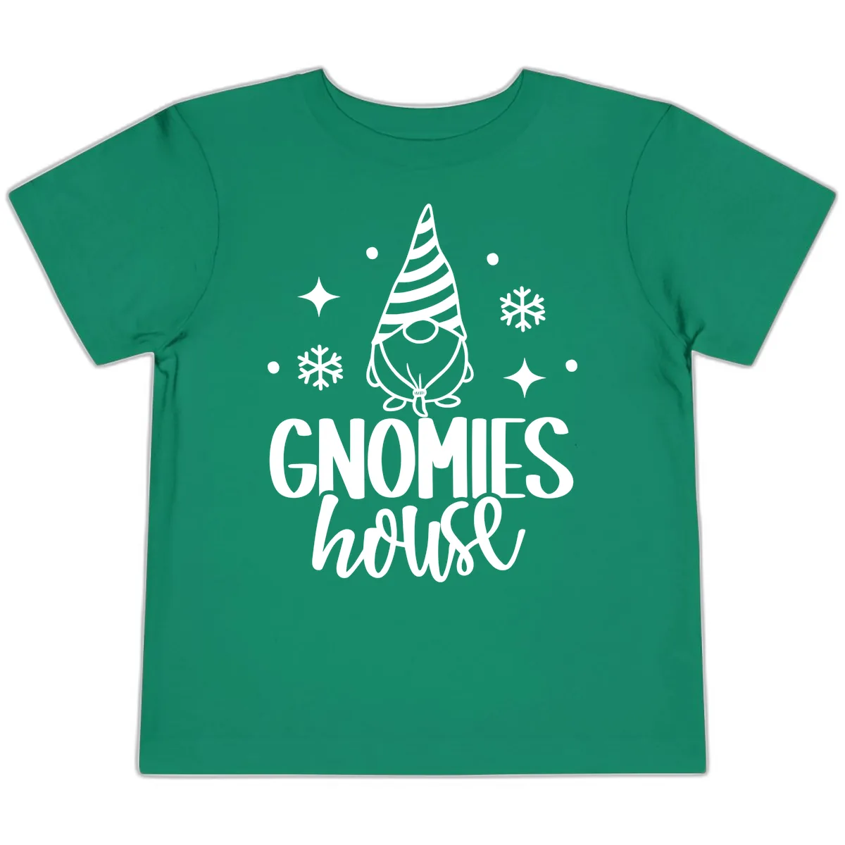 Gnomes House Holiday Design Toddler T-Shirt in Kelly