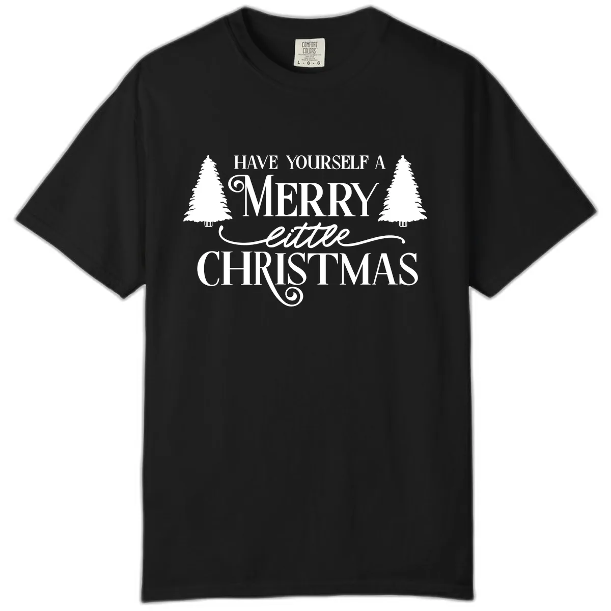 Merry Little Christmas Trees Design Comfort Color in Black