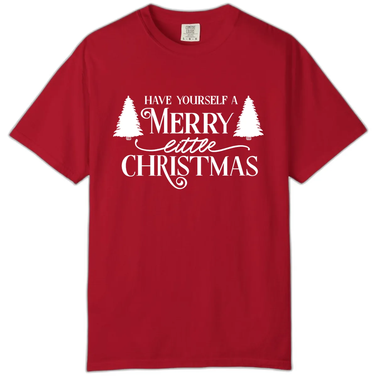 Merry Little Christmas Trees Design Comfort Color in Red
