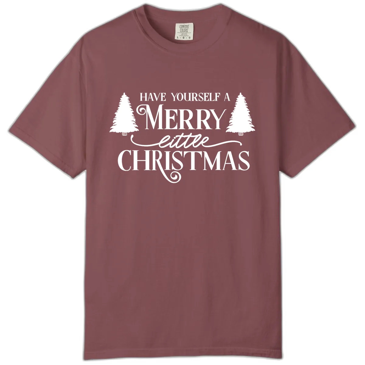Merry Little Christmas Trees Design Comfort Color in Brick