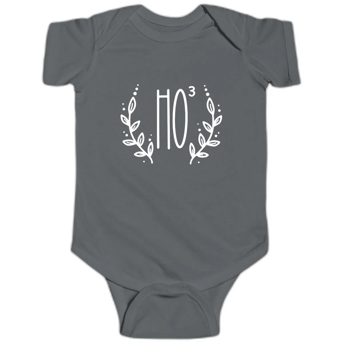 The Holiday Tee Logo Baby Onesie in Charcoal