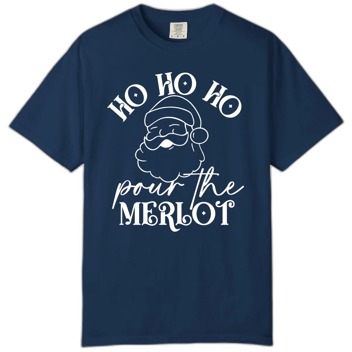 Ho Ho Ho Pour The Merlot Christmas Comfort Color in Navy