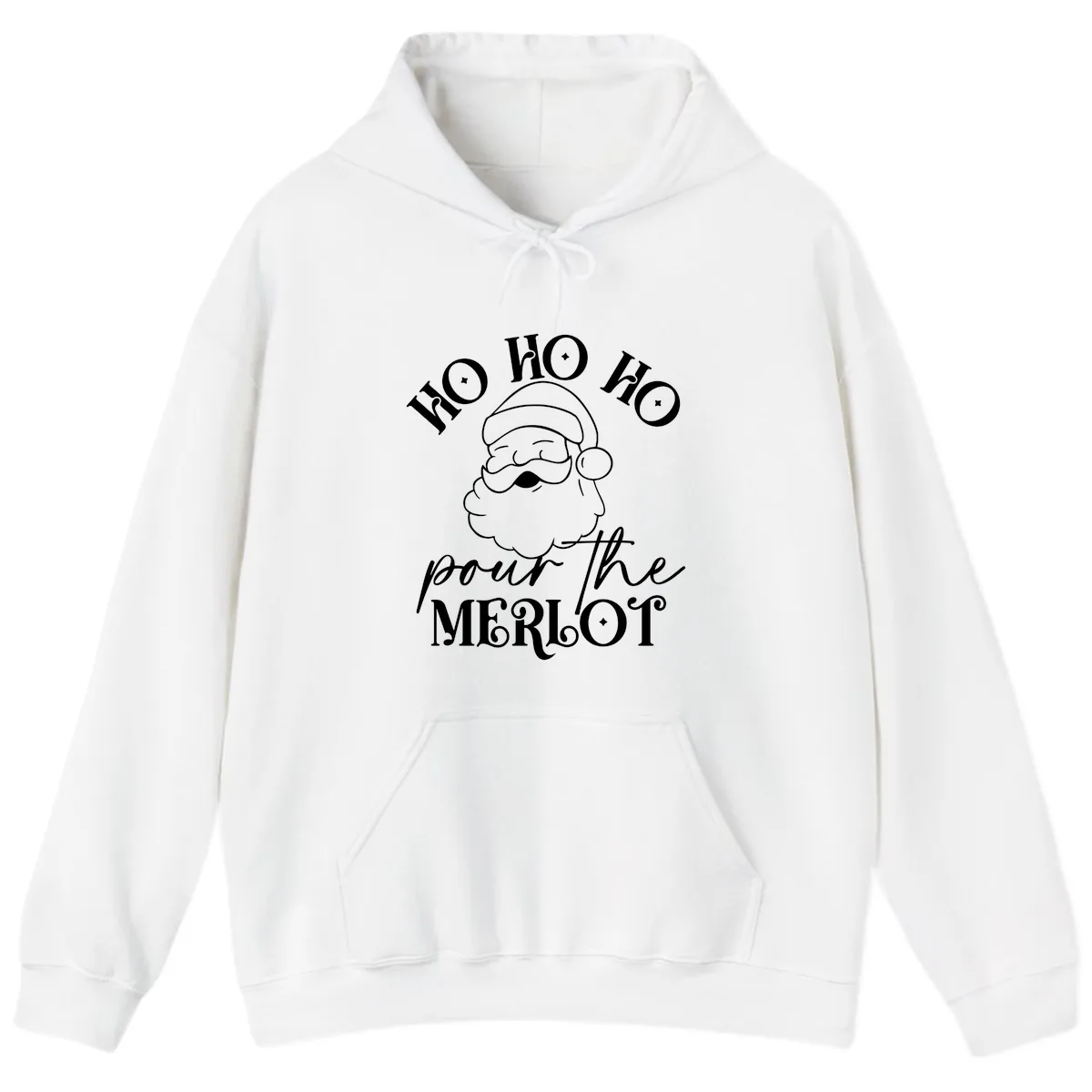 Ho Ho Ho Pour The Merlot Christmas Hoodie in White