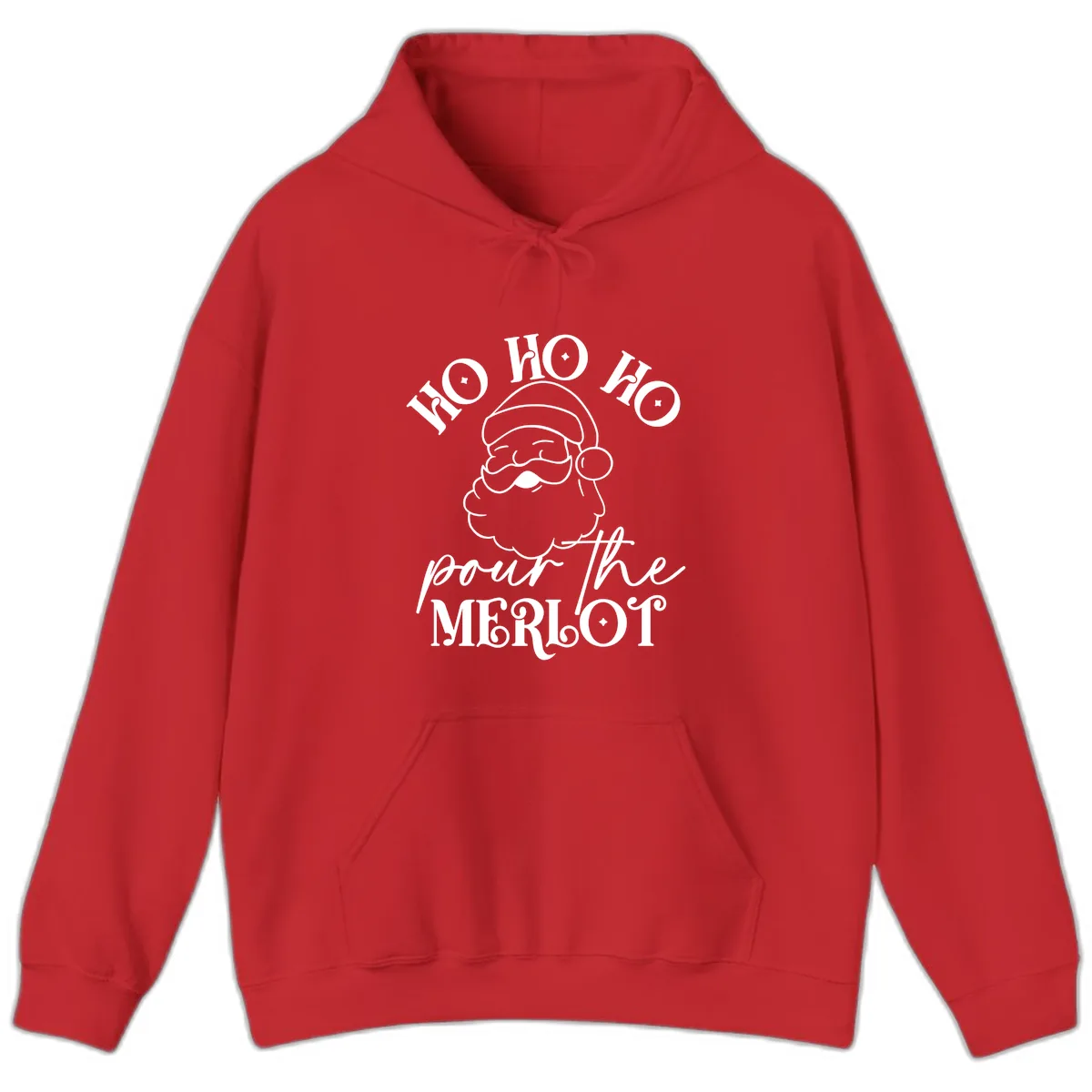 Ho Ho Ho Pour The Merlot Christmas Hoodie in Red