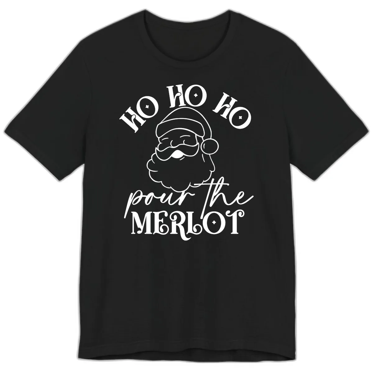 Ho Ho Ho Pour The Merlot Christmas Premium T-Shirt in Black