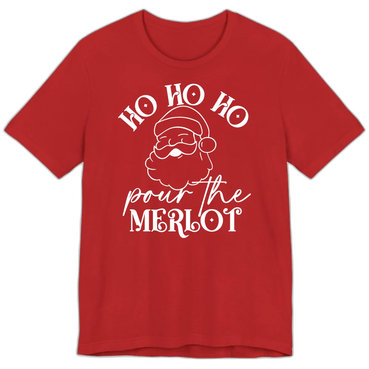 Ho Ho Ho Pour The Merlot Christmas Premium T-Shirt in Red