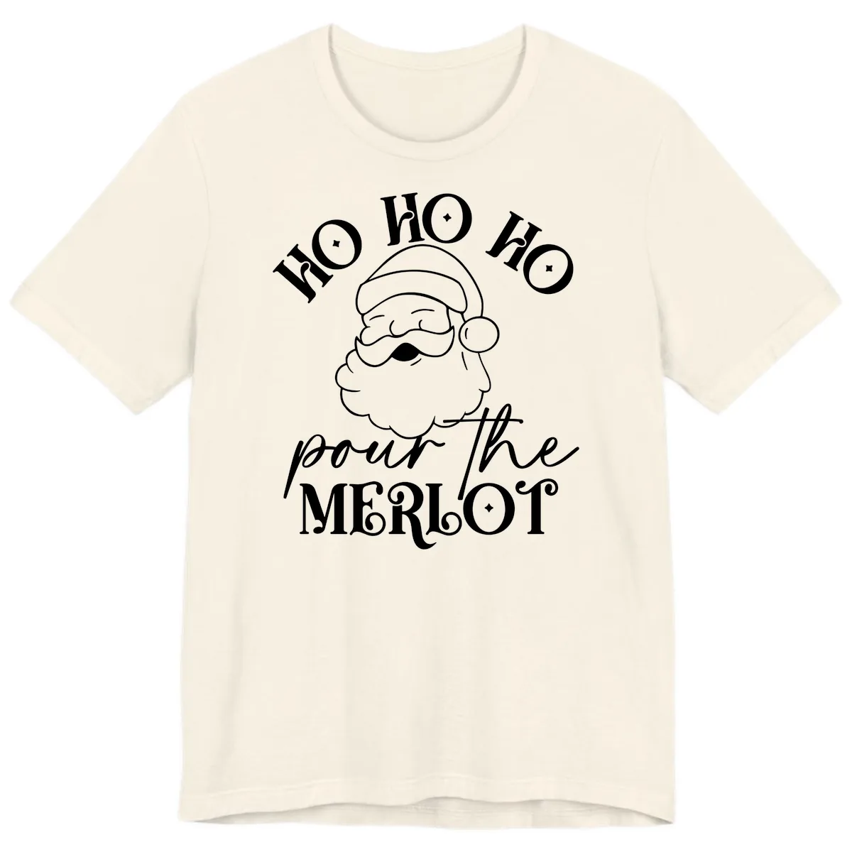 Ho Ho Ho Pour The Merlot Christmas Premium T-Shirt in Natural