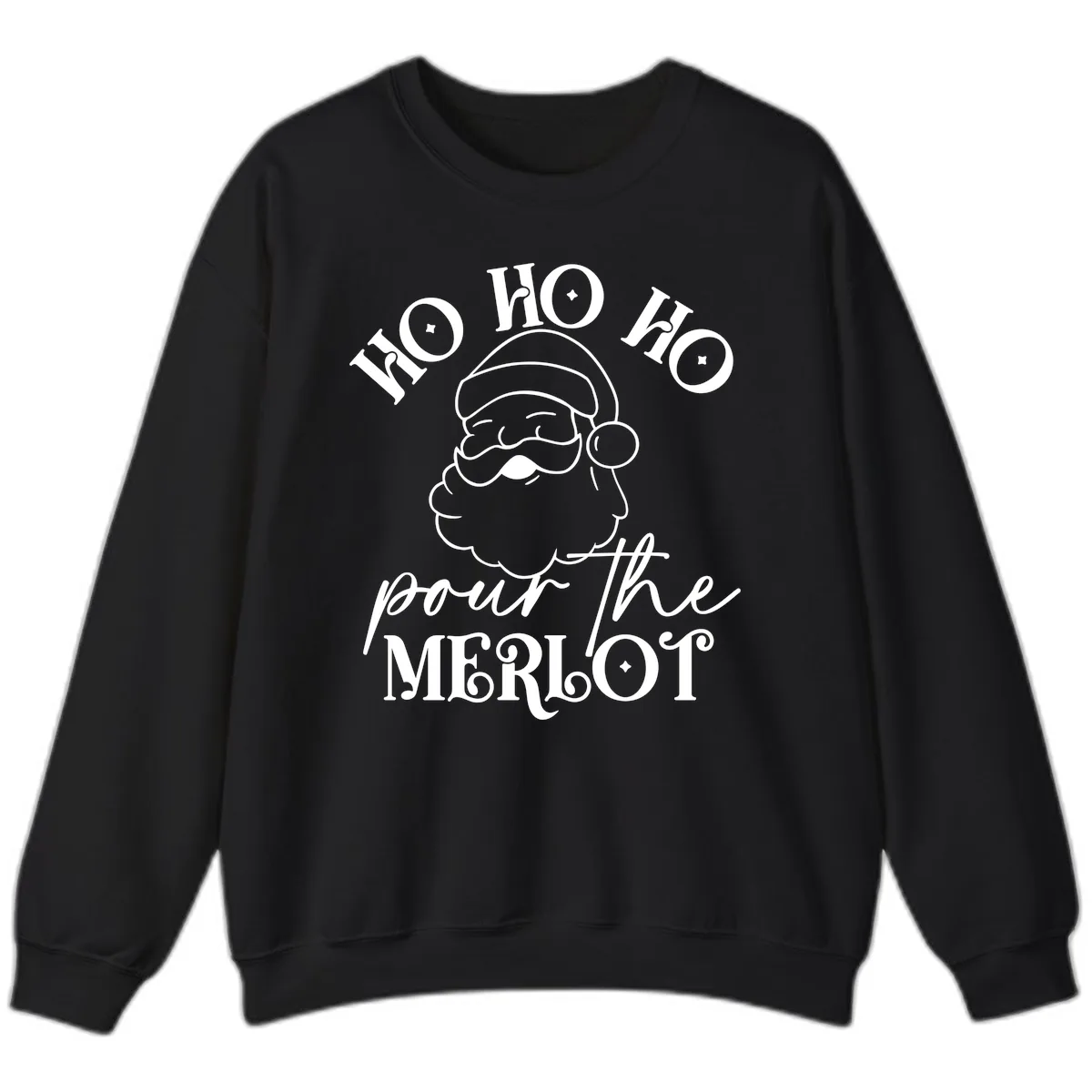 Ho Ho Ho Pour The Merlot Christmas Sweatshirt in Black