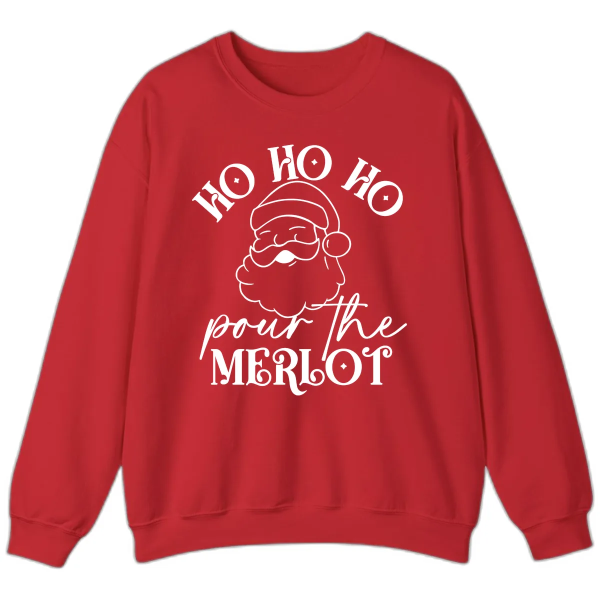 Ho Ho Ho Pour The Merlot Christmas Sweatshirt in Red