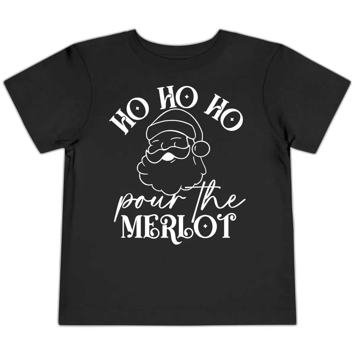 Ho Ho Ho Pour The Merlot Christmas Toddler T-Shirt in Black